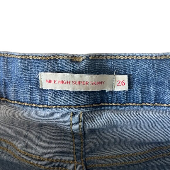 Levis Premium 720 Mile High Super Skinny Jeans Size 26 Medium Wash Womens Denim - Picture 9 of 16